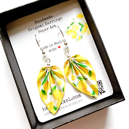 Origami-Ohrringe Orange – Leichter, handgefertigter Papierschmuck