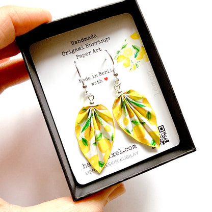 Origami-Ohrringe Orange – Leichter, handgefertigter Papierschmuck
