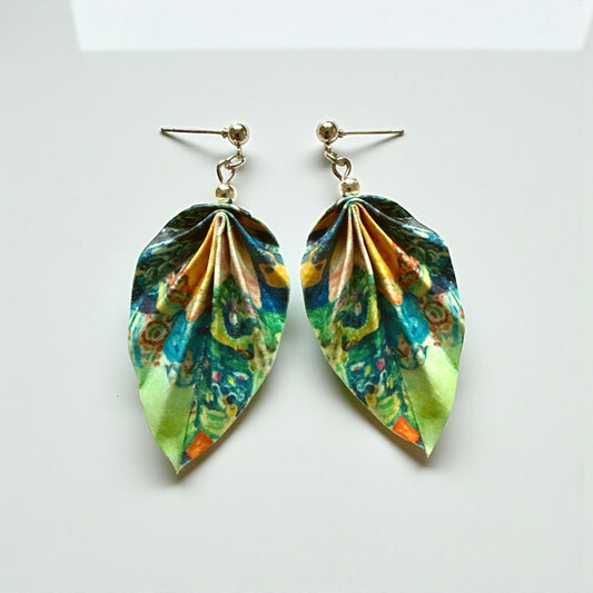 Gustav Klimt’s Baby Painting : Origami Leaf Earrings Gift