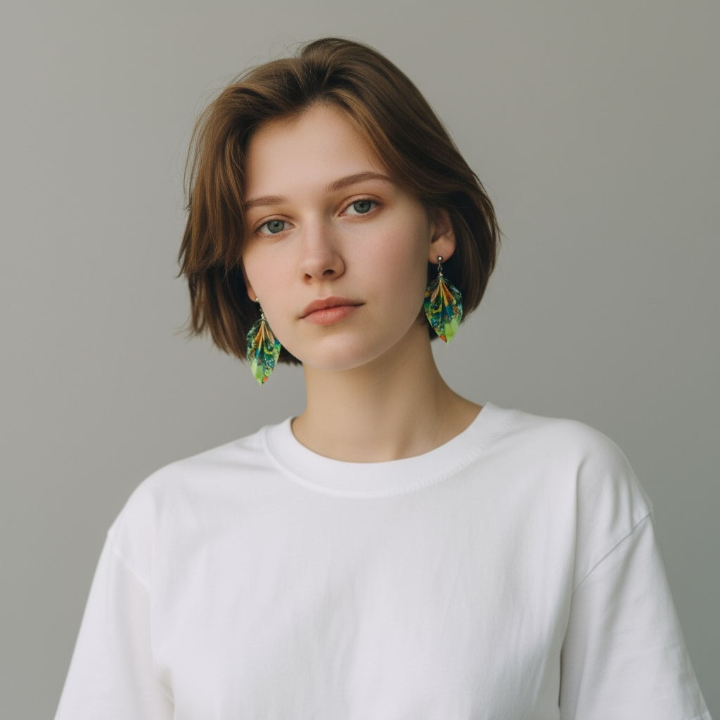 Gustav Klimt’s Baby Painting : Origami Leaf Earrings Gift