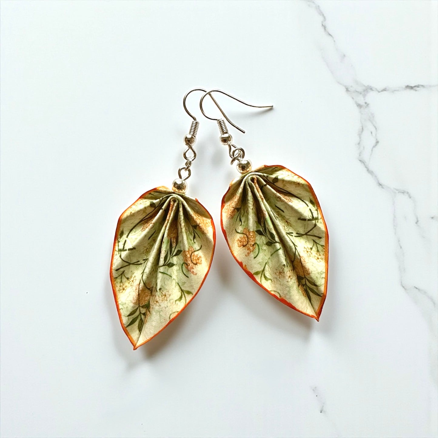 Origami Leaf Earrings: Handmade Paper Jewelry