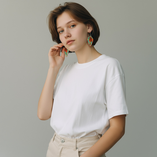 Origami Leaf Earrings Red – Lightweight Handmade Paper Jewelry