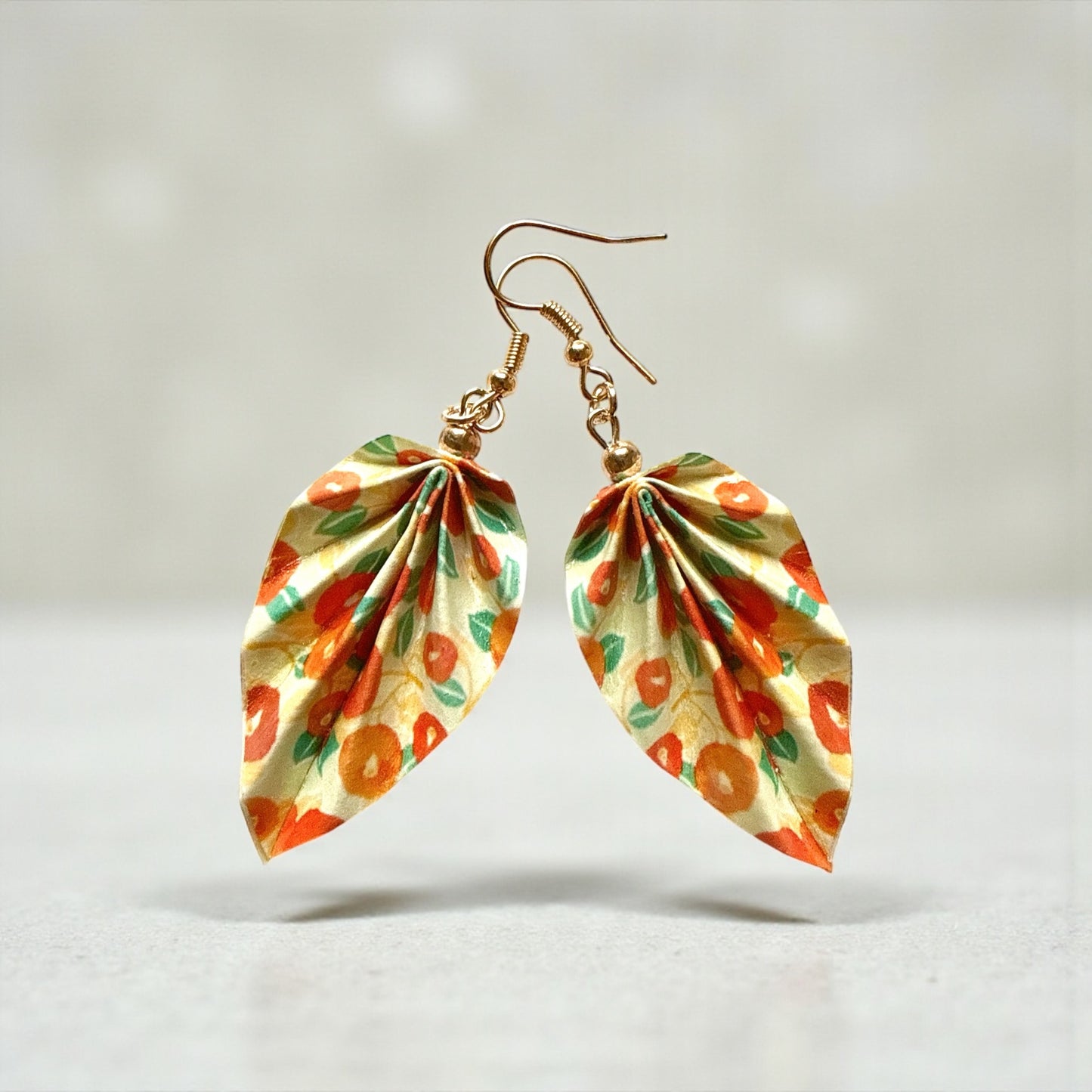Origami Leaf Earrings Flower – Lightweight Handmade Paper Jewelry