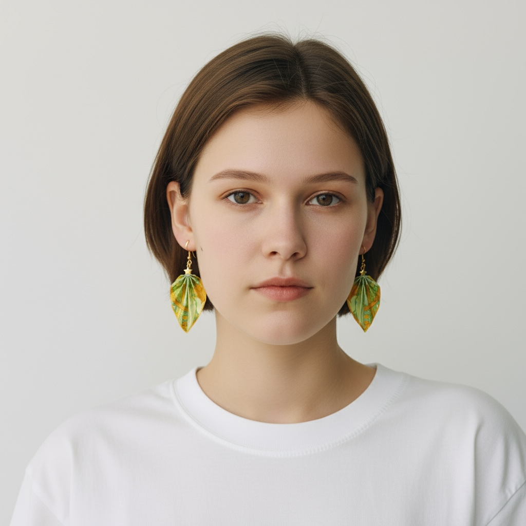 W.Morris St. James (1881) Origami Leaf Earrings