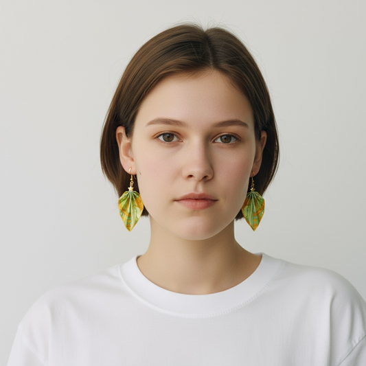 W.Morris St. James (1881) Origami Leaf Earrings