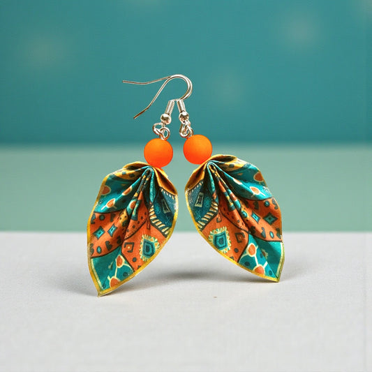 Origami Leaf Earrings – Handmade Minimalist Jewelry
