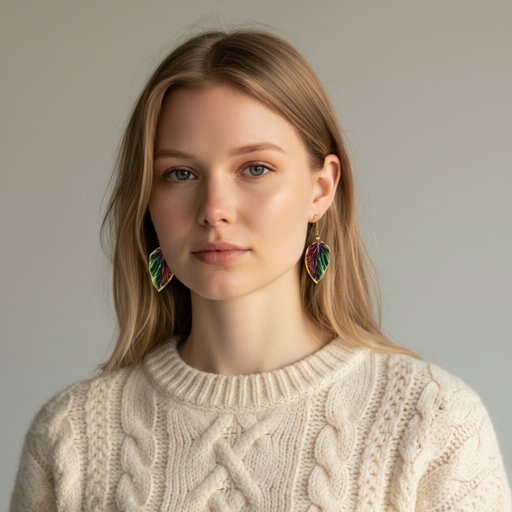 Origami Leaf Earrings – Elegant Handmade Paper Jewelry