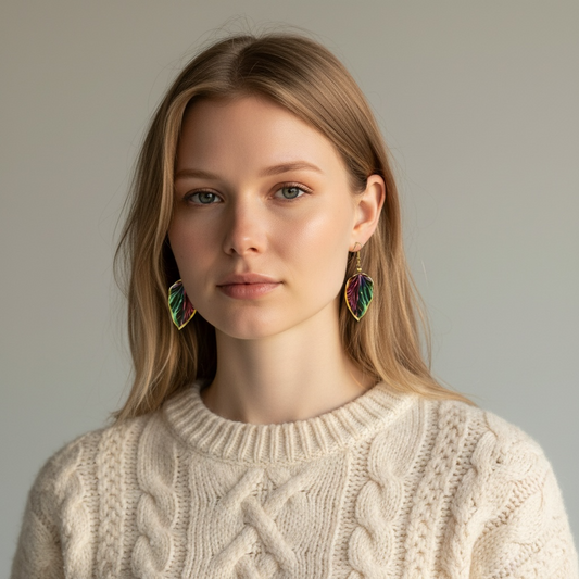 Origami-Ohrringe in Form von Herbstlaub: Handgefertigter Papierschmuck