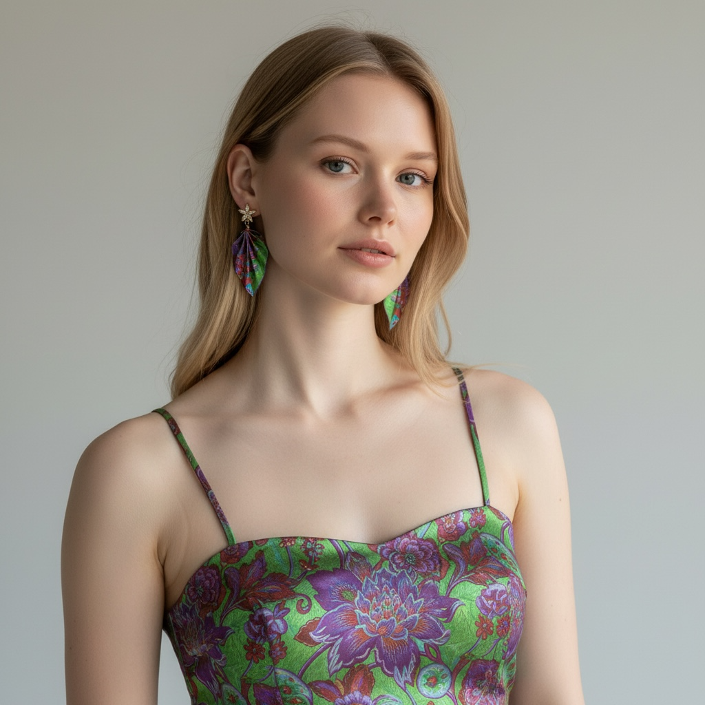 Origami Leaf Earrings – Handmade Paper Jewelry for Art Lovers