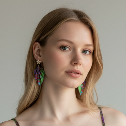 Origami Leaf Earrings – Handmade Paper Jewelry for Art Lovers