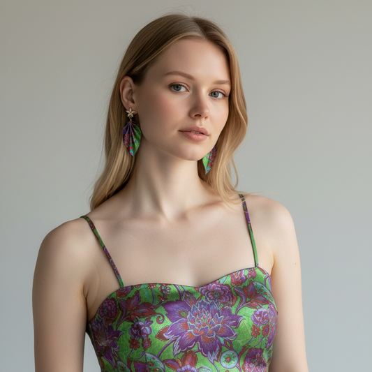 Origami Leaf Earrings – Handmade Paper Jewelry for Art Lovers