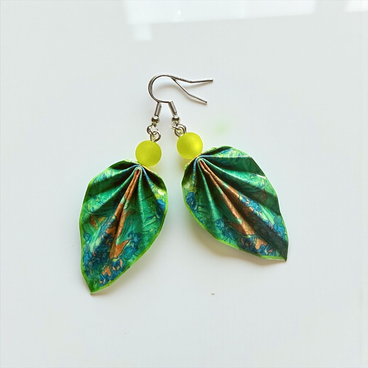 Origami Leaf Earrings – Lightweight Handmade Paper Jewelry