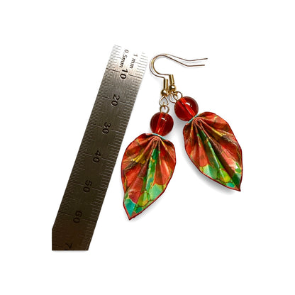 Nature Inspired Origami Earrings Newyear, Paper Leaf Jewelry, Everyday Lightweight Earrings