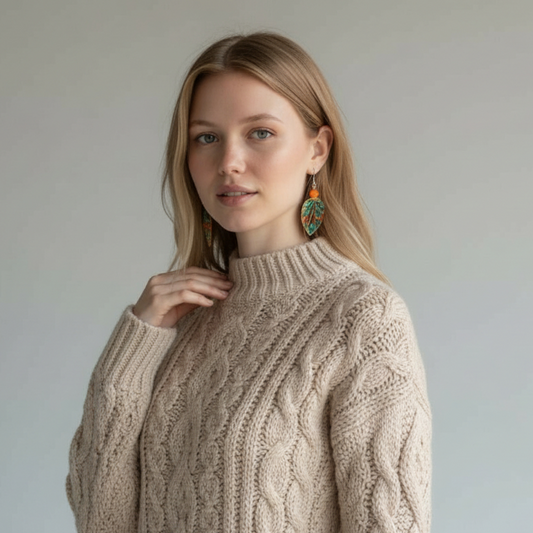 Origami Leaf Earrings – Handmade Minimalist Jewelry