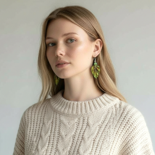 Origami Leaf Earrings: Handmade Paper Jewelry Gaudi's Sun