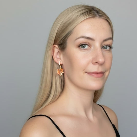 Maple Leaf Earrings, Origami Earrings, Autumn Jewelry - Hand & Pixel