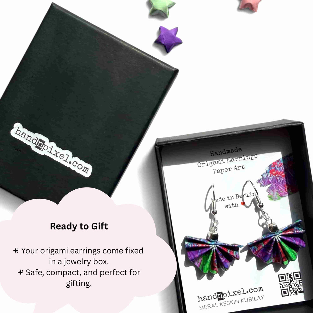 Origami-Ohrringe in Form von Herbstlaub: Handgefertigter Papierschmuck