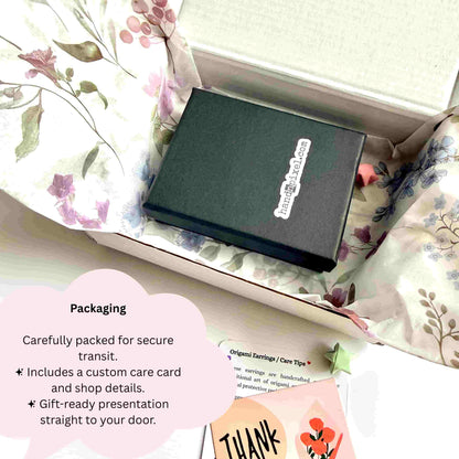 Origami-Ohrringe in Form von Herbstlaub: Handgefertigter Papierschmuck