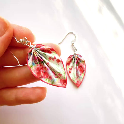 Origami-Ohrringe Orange – Leichter, handgefertigter Papierschmuck